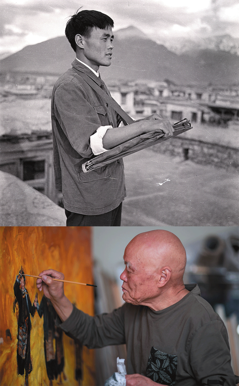 འདི་ནི་སྟར་སྒྲིག་འདྲ་པར་ཞིག་ཡིན་ཞིང་། གོང་གི་པར་ནི་1973ལོར་བོད་དུ་སླེབས་ནས་ཡུན་རིང་མ་སོང་བའི་ཀྲང་དབྱིང་གིས་བར་སྐོར་རྒྱུད་ཀྱི་ཁང་སྟེང་དུ་རི་མོ་འབྲི་བཞིན་པ། (བཅར་འདྲི་དང་ལེན་བྱེད་མཁན་གྱིས་པར་རིས་མཁོ་འདོན་བྱས) གཤམ་གྱི་པར་ནི་ཀྲང་དབྱིང་གིས་ལྷ་སར་ཡོད་པའི་རང་ཉིད་ཀྱི་རི་མོ་ཁང་དུ་རི་མོ་འབྲི་བཞིན་པ། (ཤིན་ཧྭ་གསར་འགྱུར་ཁང་གི་གསར་འགོད་པ་ཅང་ཧྥན་གྱིས་ཟླ་5ཚེས་13ཉིན་བརྒྱབ་པའི་པར) ཤིན་ཧྭ་གསར་འགྱུར་ཁང་གིས་སྤེལ།